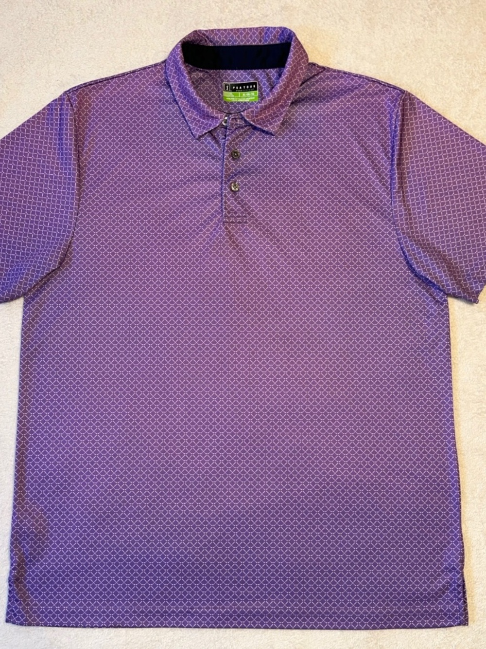 PGA Tour Pro Series Golf Polo Shirt XL Athletic Fit Lavender Purple Criss Cross